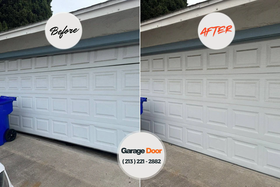 Before and after: garage door repair Bay St. Louis, MS